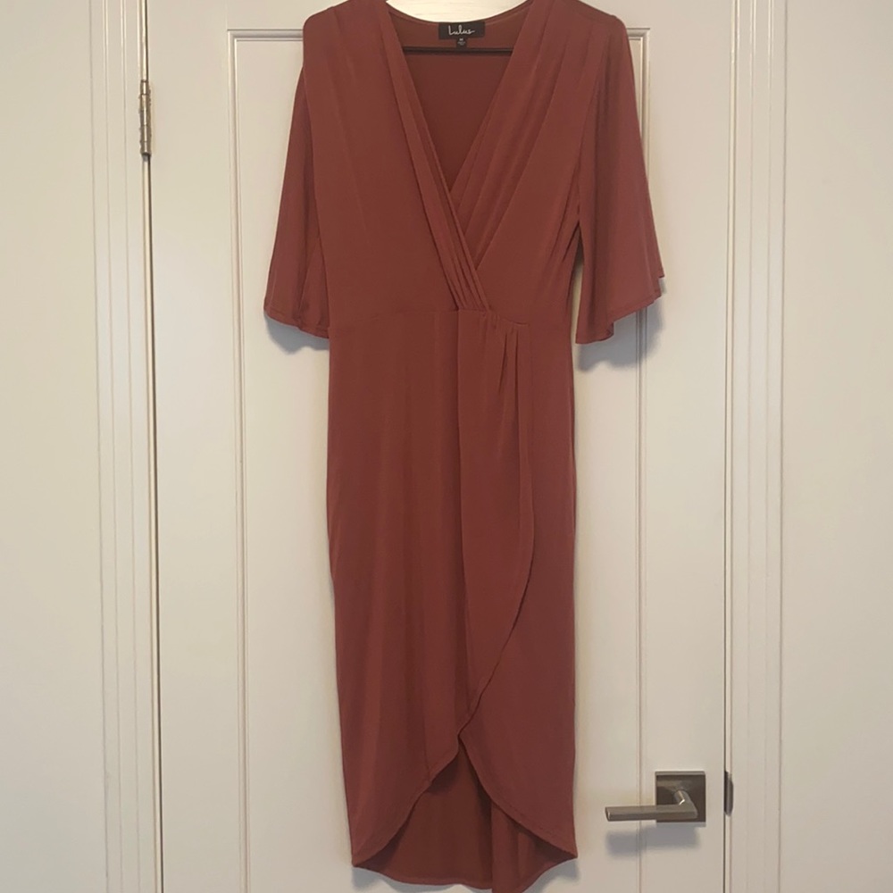 Lulus Dulcet Rusty Rose Dress